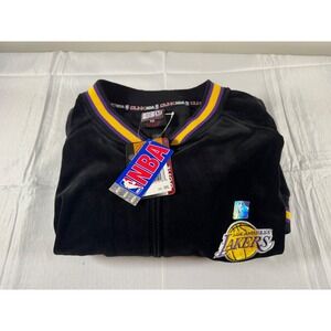 NWT Vintage OUNK NBA LA Lakers Velour Track Jacket Black 3XL Y2K Deadstock